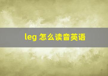 leg 怎么读音英语